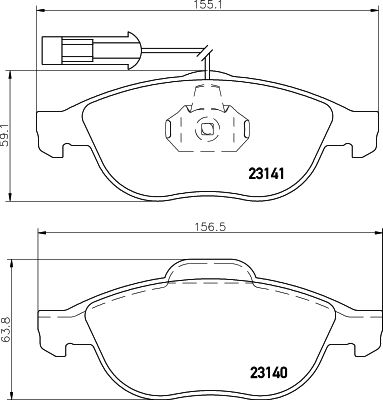 HELLA PAGID 8DB355008421 Bremžu uzliku kompl