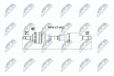 Piedziņas vārpsta NTY NPW-CT-002