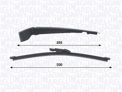 Stikla tīrītāju sviru kompl., Stiklu tīrīšanas sistēma MAGNETI MARELLI 000723180456