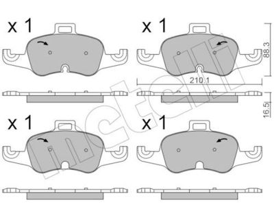 Bremžu uzliku kompl., Disku bremzes METELLI 22-1127-0