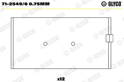 Шатунный подшипник GLYCO 71-2549/6 0.75mm