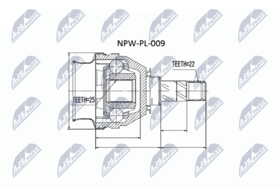 Шарнирный комплект, приводной вал NTY NPW-PL-009