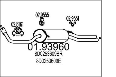 Глушитель выхлопных газов конечный MTS 01.93960