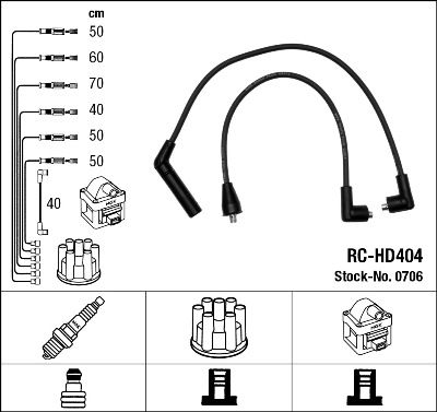 Augstsprieguma vadu komplekts NGK 0706