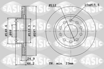 Тормозной диск SASIC 6106334