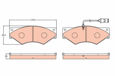 Bremžu uzliku kompl., Disku bremzes TRW GDB5062