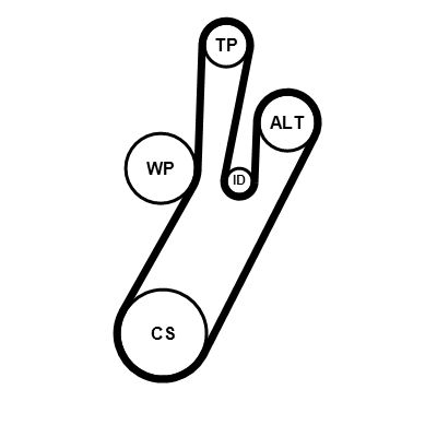 Ķīļrievu siksnu komplekts CONTINENTAL CTAM 7PK1240K1