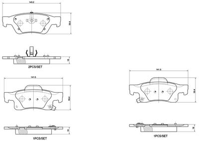 Bremžu uzliku kompl., Disku bremzes BREMBO P 37 016X