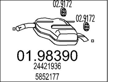 Глушитель выхлопных газов конечный MTS 01.98390