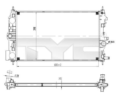 Radiators, Motora dzesēšanas sistēma TYC 725-0037