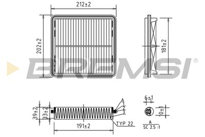 Воздушный фильтр BREMSI FA2238