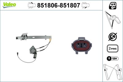Stikla pacelšanas mehānisms VALEO 851806