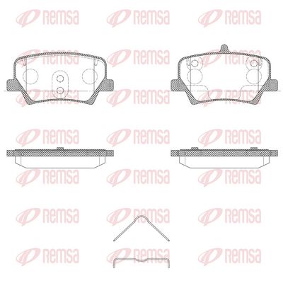 Bremžu uzliku kompl., Disku bremzes REMSA 1819.00