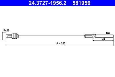 Тросик, cтояночный тормоз ATE 24.3727-1956.2