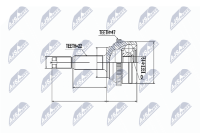 Шарнирный комплект, приводной вал NTY NPZ-DW-018