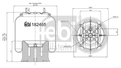 Pneimoatsperes spilvens, Pneimopiekare FEBI BILSTEIN 182465
