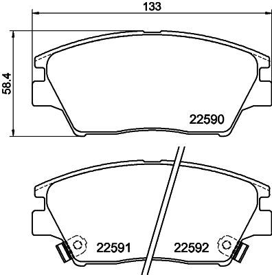 Bremžu uzliku kompl., Disku bremzes HELLA PAGID 8DB 355 025-741