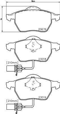 Bremžu uzliku kompl., Disku bremzes HELLA PAGID 8DB 355 010-731