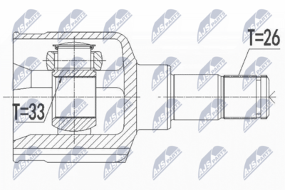 Šarnīru komplekts, Piedziņas vārpsta NTY NPW-FR-110
