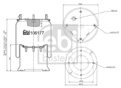 Pneimoatsperes spilvens, Pneimopiekare FEBI BILSTEIN 106177