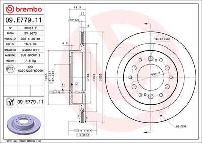 Bremžu diski BREMBO 09.E779.11