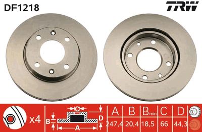 Тормозной диск TRW DF1218