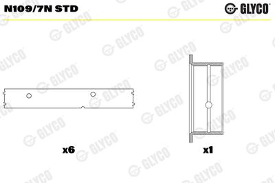 Sadales vārpstas gultnis GLYCO N109/7N STD