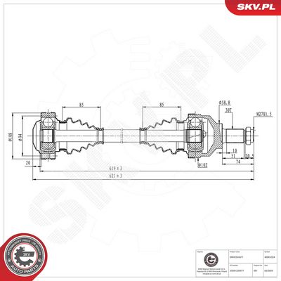 Приводной вал ESEN SKV 40SKV324