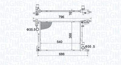 Radiators, Motora dzesēšanas sistēma MAGNETI MARELLI 350213203700