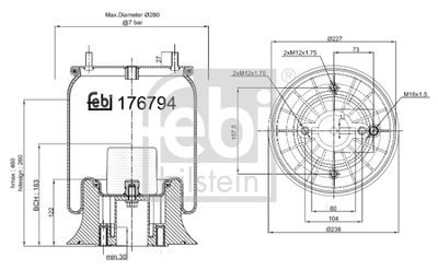 Pneimoatsperes spilvens, Pneimopiekare FEBI BILSTEIN 176794