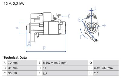 Стартер BOSCH 0 986 027 150