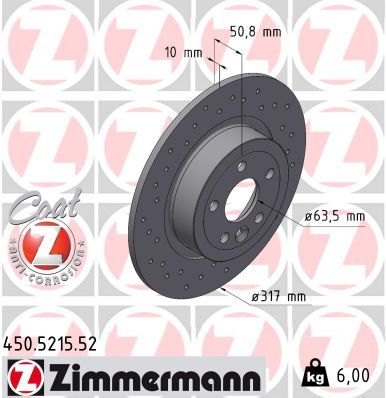 Тормозной диск ZIMMERMANN 450.5215.52
