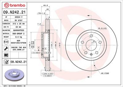 Bremžu diski BREMBO 09.N242.21