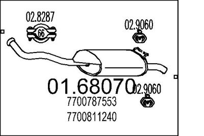 Глушитель выхлопных газов конечный MTS 01.68070