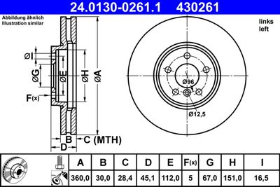 Тормозной диск ATE 24.0130-0261.1