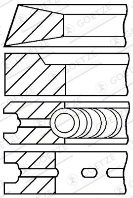 Комплект поршневых колец GOETZE ENGINE 08-526500-00
