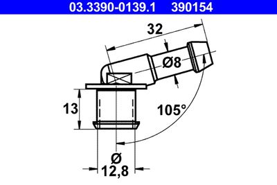 Соединительный патрубок, шлангопровод ATE 03339001391