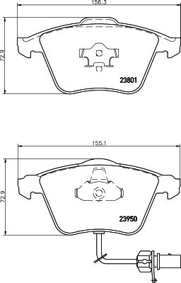 HELLA PAGID 8DB355011711 Bremžu uzliku kompl