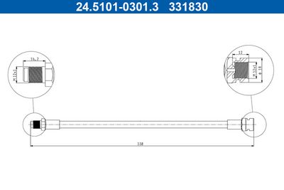 Bremžu šļūtene ATE 24.5101-0301.3