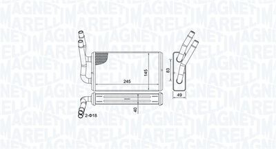 Теплообменник, отопление салона MAGNETI MARELLI 350218450000