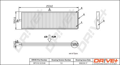 Фильтр, воздух во внутренном пространстве Dr!ve+ DP1110.12.0145