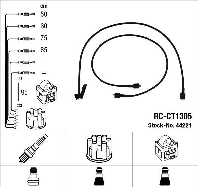Augstsprieguma vadu komplekts NGK 44221