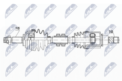 Piedziņas vārpsta NTY NPW-NS-116