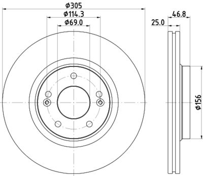 Bremžu diski HELLA PAGID 8DD 355 126-541