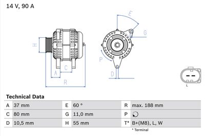 Ģenerators BOSCH 0 986 081 360