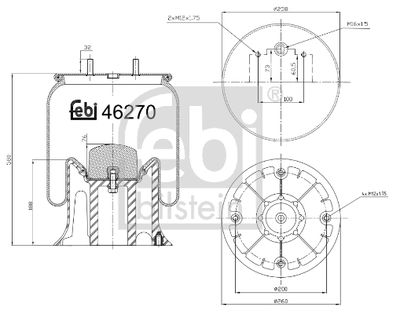 Pneimoatsperes spilvens, Pneimopiekare FEBI BILSTEIN 46270