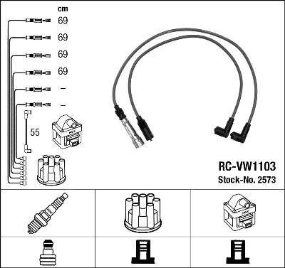 Augstsprieguma vadu komplekts NGK 2573