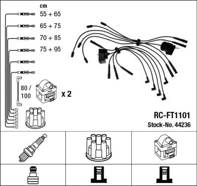 Комплект проводов зажигания NGK 44236