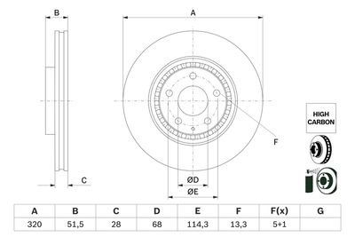 Тормозной диск BOSCH 0 986 479 H02