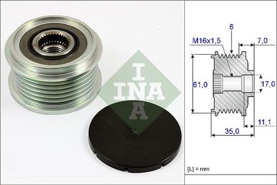 Механизм свободного хода генератора Schaeffler INA 535 0022 10